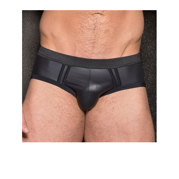 BOXERSHORTS MIT NACKTEM HINTERN WETLOOK SCHWARZE STREIFEN