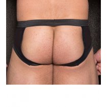 BOXERSHORTS MIT NACKTEM HINTERN WETLOOK SCHWARZE STREIFEN