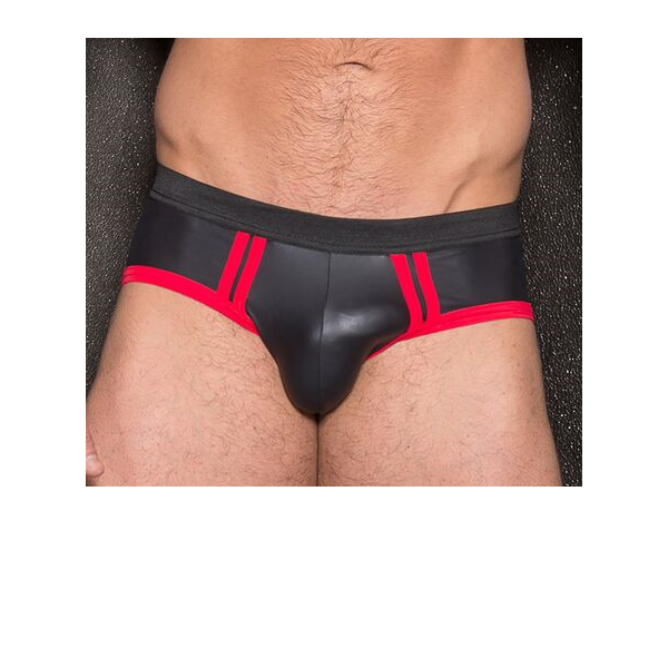 BOXER BRIEFS WETLOOK RED STRIPES