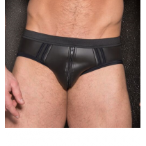 SLIP NEOPRENE BANDES NOIRES FESSES NUES