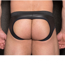 NEOPREN-SLIP SCHWARZE STREIFEN NACKTER PO