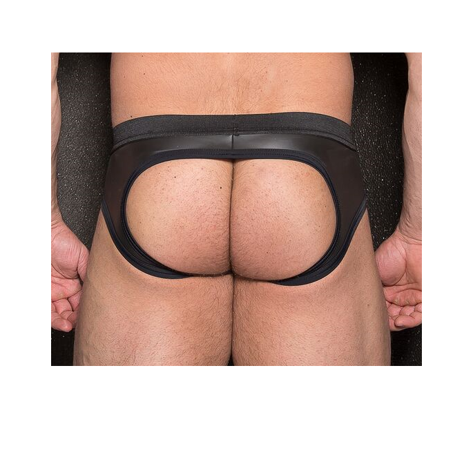 SLIP NEOPRENE BANDES NOIRES FESSES NUES