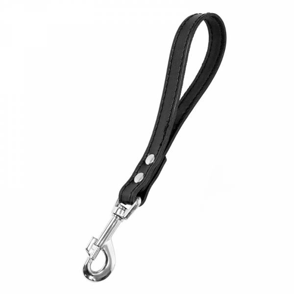 BLACK LEATHER LEASH HANDLE