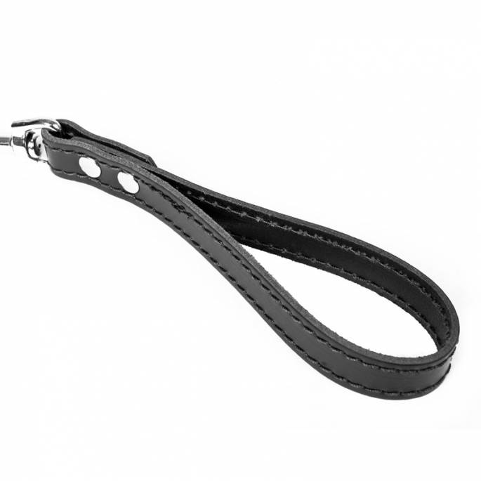 POIGNEE LAISSE CUIR NOIR