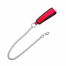 LAISSE LARGE NYLON ROUGE CHAINE 80 CM