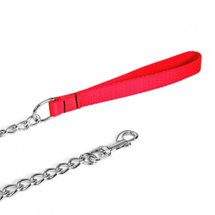 LAISSE NYLON ROUGE CHAINE 80 CM