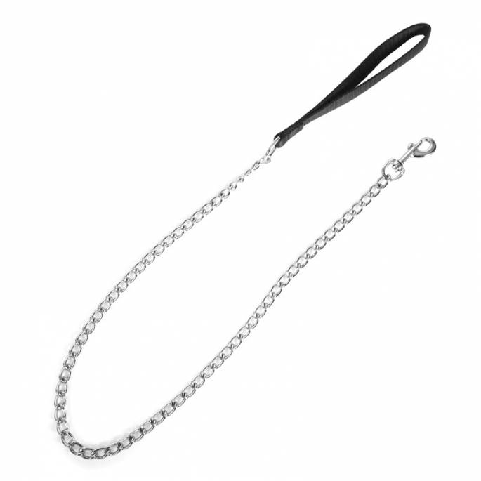 LAISSE NYLON NOIR CHAINE 80 CM