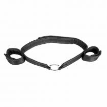 BONDAGE-GÜRTEL HANDGELENKE NYLON UND LEDER SCHWARZ