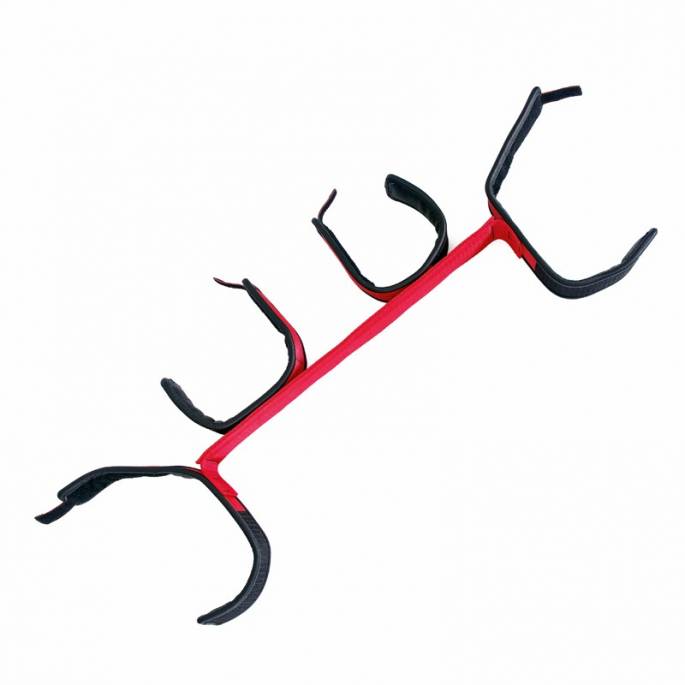 SPREIZSTANGE AUS ROTEM NYLON UND SCHWARZEM LEDER