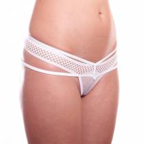 STRING BLANC RÉSILLE + LANIÈRES