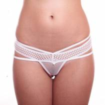 STRING BLANC RÉSILLE + LANIÈRES