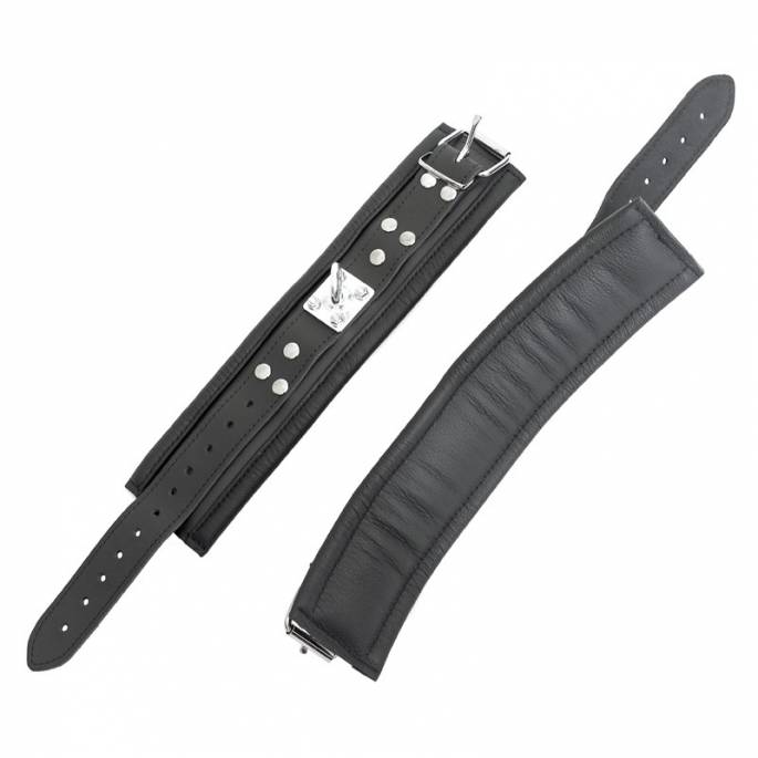 ESPOSAS DE CUERO NEGRO + ANILLO METÁLICO 360