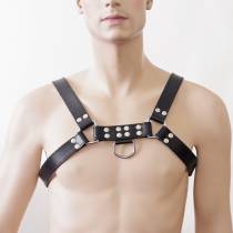 HARNAIS CUIR HOMME NOIR