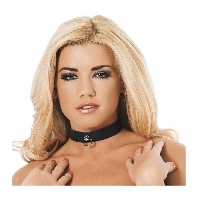 COLLIER CUIR NOIR L: 2.5cm