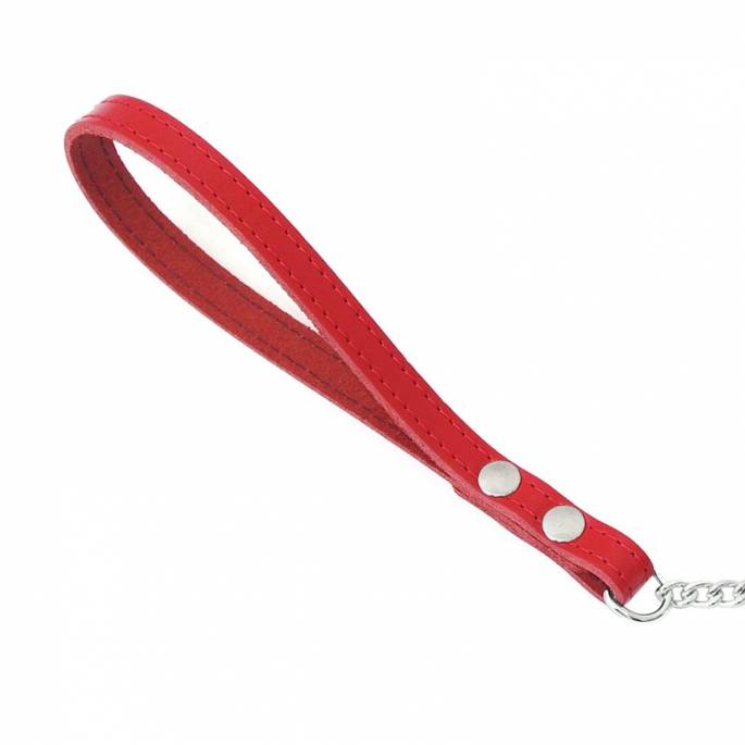 LAISSE CHAINE LONGUE + POIGNEE FINE ROUGE