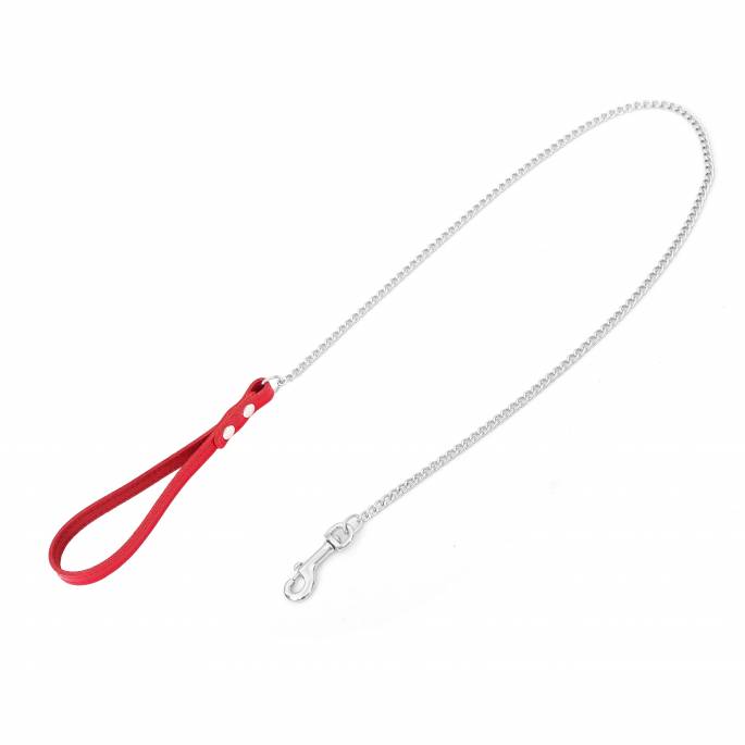 LANGE KETTENLEINE + DÜNNER GRIFF ROT