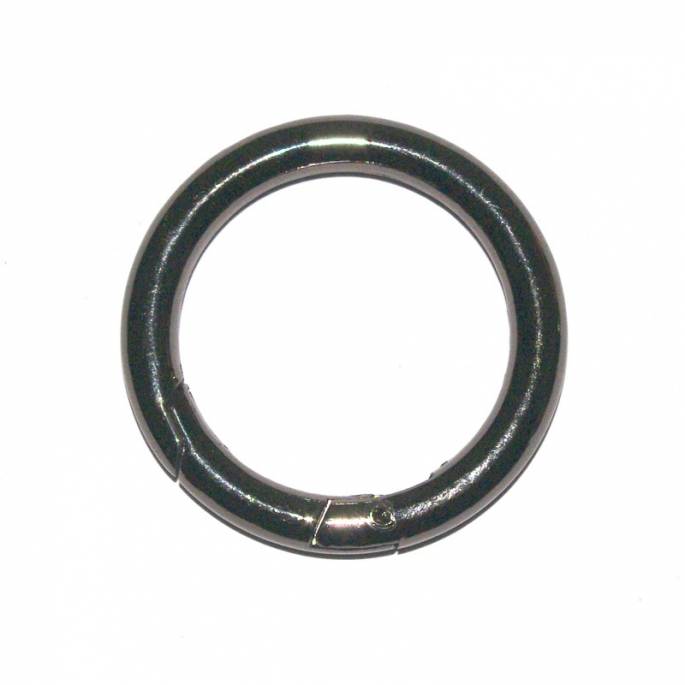 KARABINERHAKEN RING SCHWARZ 45MM