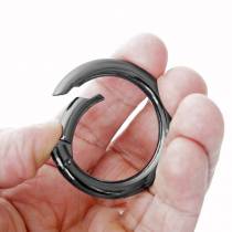 KARABINERHAKEN RING SCHWARZ D: 35MM