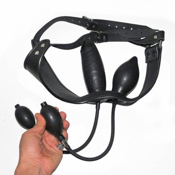 STRAP ON * AUFBLASBARER DILDO UND INNENPLUG