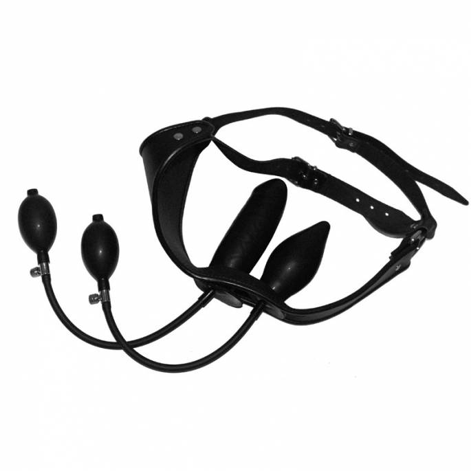 STRAP ON * AUFBLASBARER DILDO UND INNENPLUG