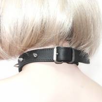 FINE LEATHER COLLAR WITH STUDS