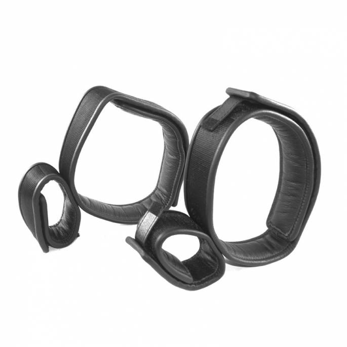 MENOTTES NYLON / CUIR NOIR CUISSE / POIGNE