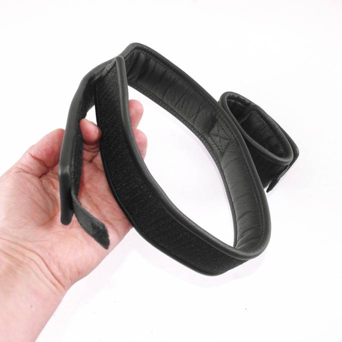 MENOTTES NYLON / CUIR NOIR CUISSE / POIGNE