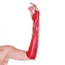 MITAINES EXTRA LONGUES LATEX ROUGE by DEADLOTUS