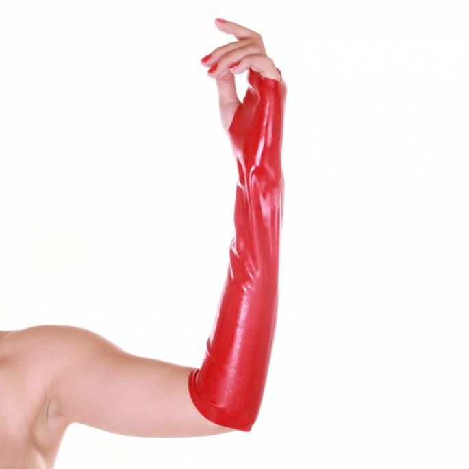 MITTELSTÜCKE EXTRA LANG LATEX ROT by DEADLOTUS