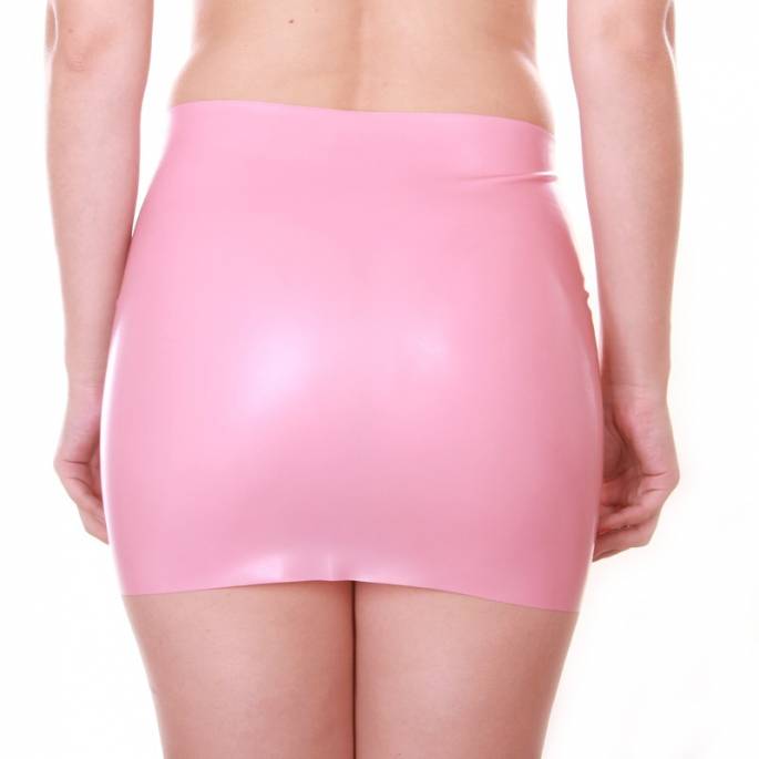 MINI JUPE LATEX ROSE