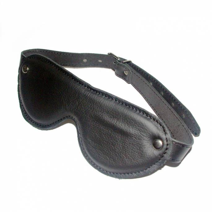 VERSTELLBARE SCHWARZE LEDERMASKE