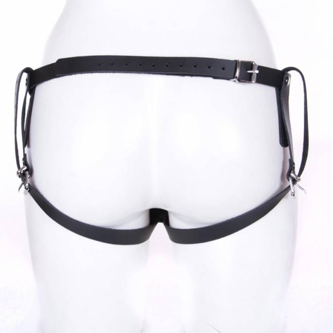 HARNAIS POUR GODE CUIR NOIR RIGIDE