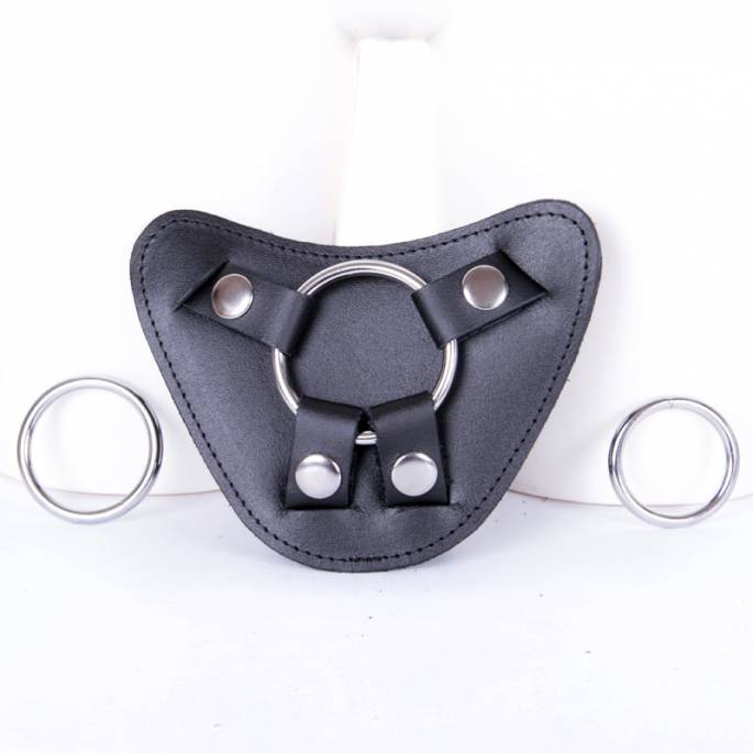 HARNAIS POUR GODE CUIR NOIR RIGIDE