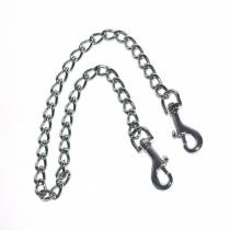 CHAINE CHROME 50 CM + 2 MOUSQUETONS