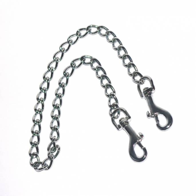 CHAINE CHROME 50 CM + 2 MOUSQUETONS