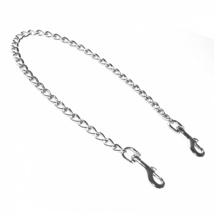 CHAINE CHROME 50 CM + 2 MOUSQUETONS