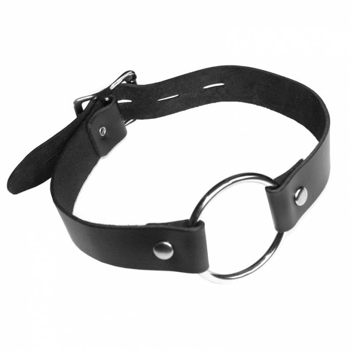 COLLIER ANNEAUCUIR NOIR CADENASSABLE