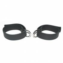 CHEVILLERE CUIR NOIR VELCRO + MOUSQUETON