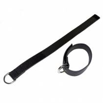 CHEVILLERE CUIR NOIR VELCRO + MOUSQUETON