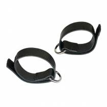 CHEVILLERE CUIR NOIR VELCRO + MOUSQUETON