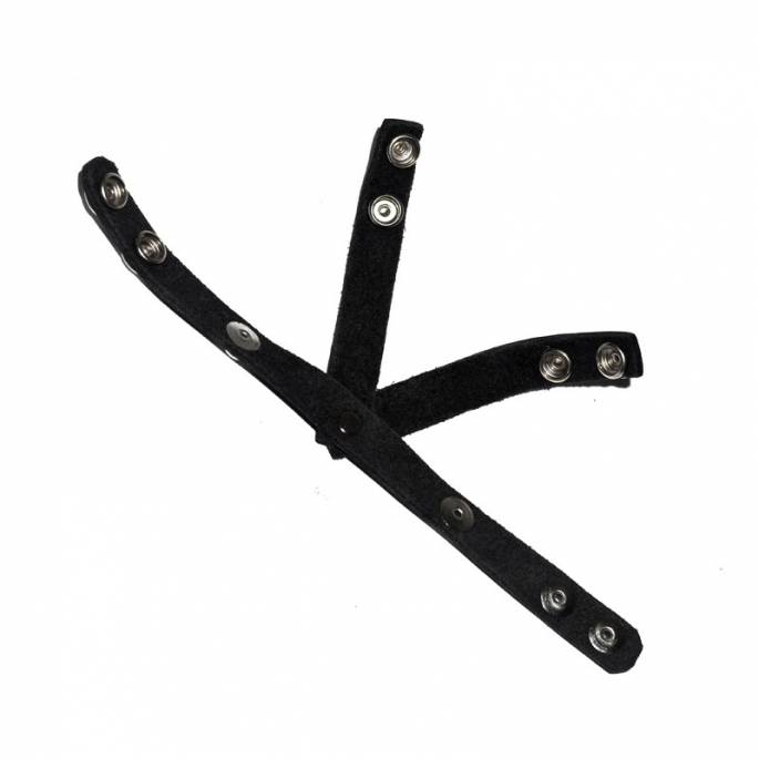 COCKRING CUIR NOIR DIVIDER V-STYLE