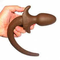 PLUG SILICONE DOGGIE MARRON SMALL 8 X 4 CM