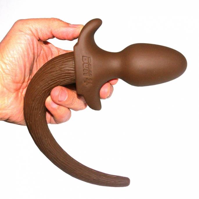 PLUG SILICONE DOGGIE MARRON SMALL 8 X 4 CM