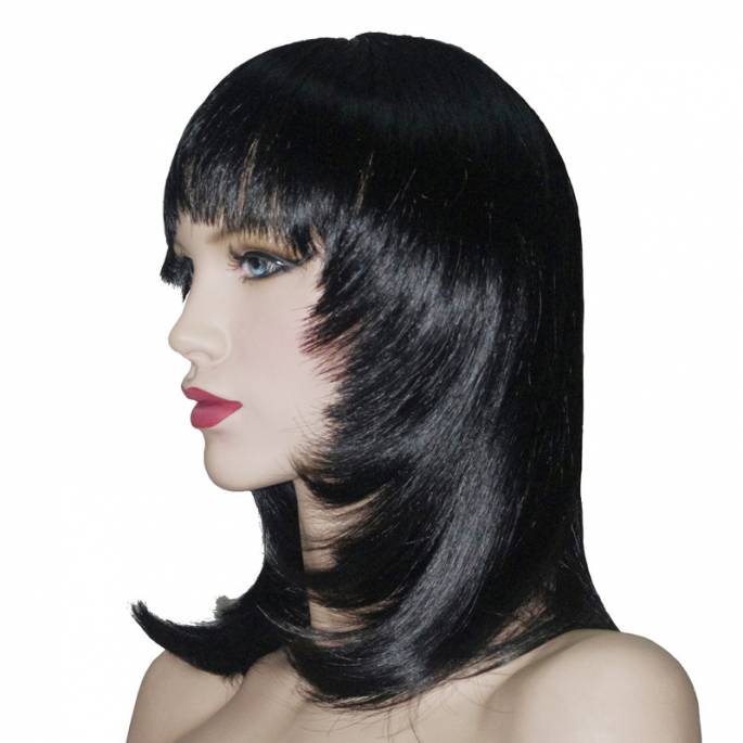 MITTELLANGE PERÜCKE SCHWARZ