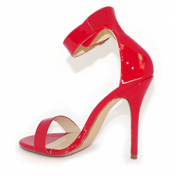 SANDALES FINES VINYLE ROUGE "AMUSE"