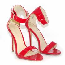 SANDALES FINES VINYLE ROUGE "AMUSE"