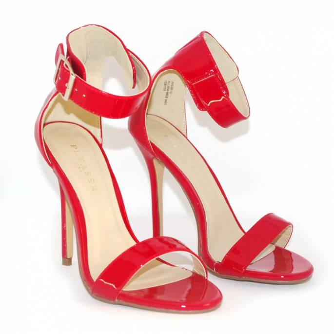 SANDALES FINES VINYLE ROUGE "AMUSE"