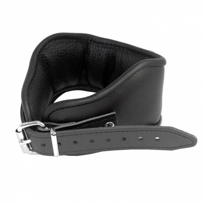 COLLIER MINERVE CUIR NOIR + GROS ANNEAU