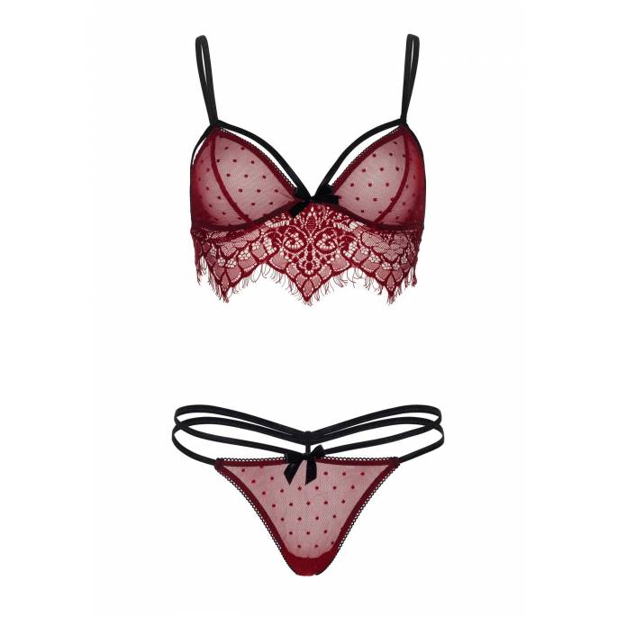 SET STRING+SG SPITZE CHANTILLY BURGUNDY