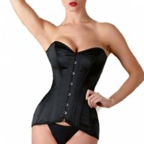 SCHWARZES SATINKORSETT